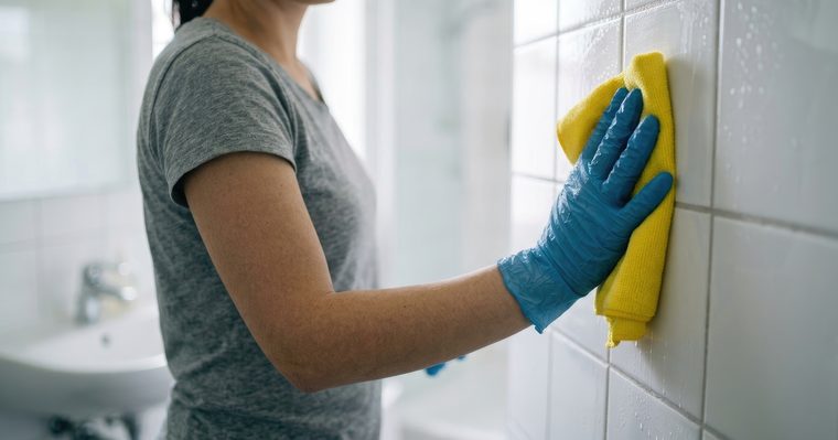 Baño completo durante una limpieza a fondo